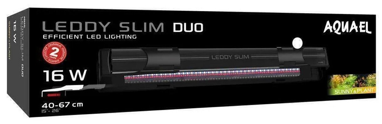 Светильник для аквариума Aquael Leddy Slim Duo Sunny & Plant черный 16 Вт