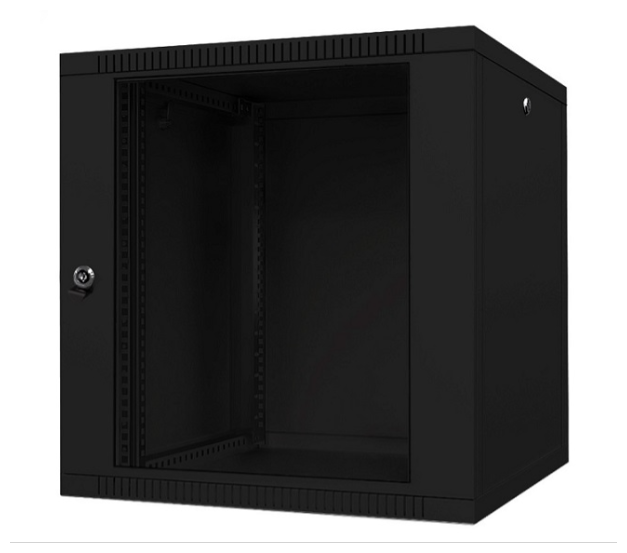Телекоммуникационный серверный шкаф 19 дюймов настенный 9u 600х450 черный дверь стекло Alvm-b9.450b