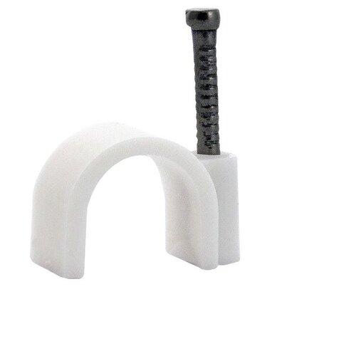 Крепежная скоба для кабеля с гвоздем 10 мм, круглая, комплект - 50 штук скоба или клипсы под гвоздь 3х15мм 25шт