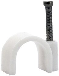 Скоба круглая 10 мм с гвоздиком для крепления кабеля (уп/50шт)