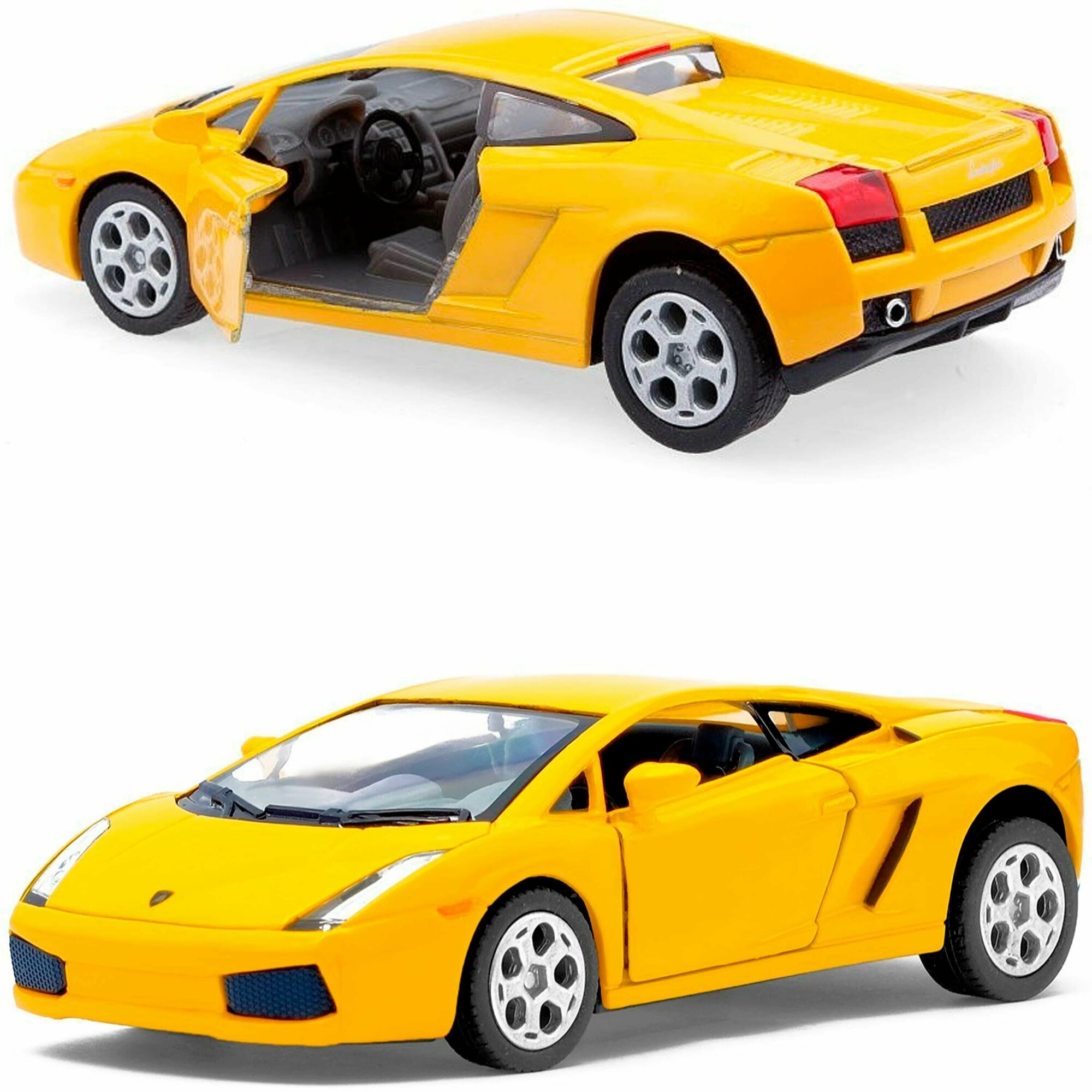 Металлическая игрушечная машинка 1:32 Lamborghini Gallardo, инерционный механизм, желтый