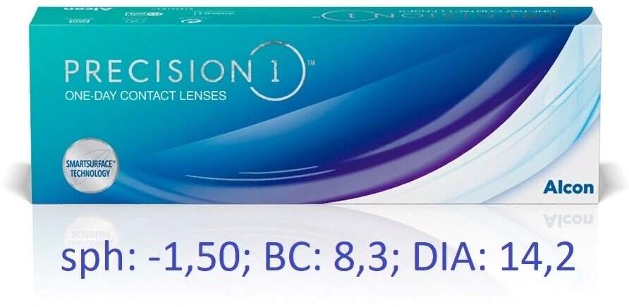 Контактные линзы Alcon Precision1 D 14.2, 30 шт., R 8,3, D -1,5