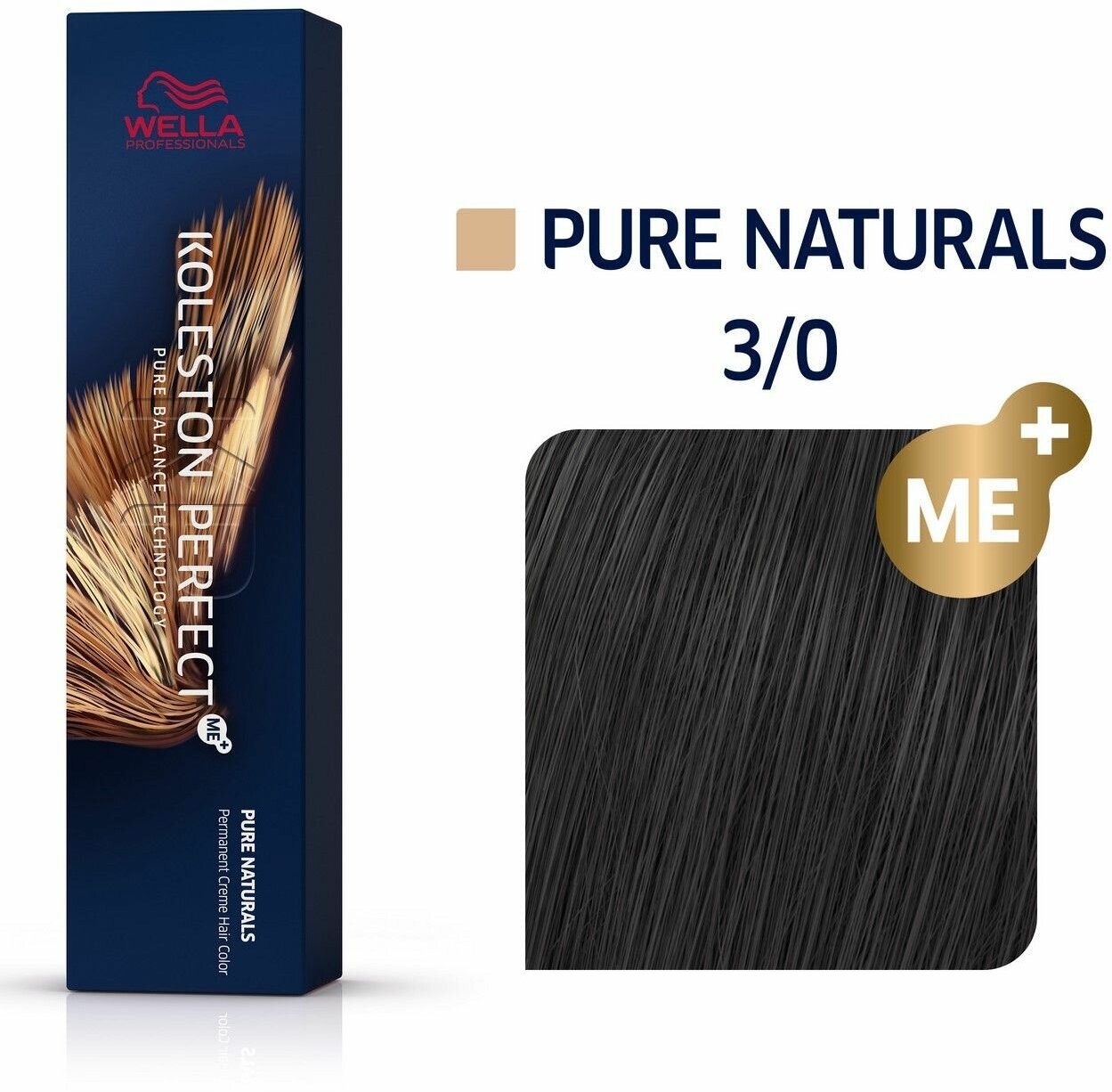 Wella Professionals Koleston Perfect Me+ Стойкая краска для волос 3/0 Темно-коричневый натуральный, 60 мл