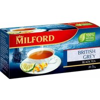 Чай чёрный Milford British Grey в пакетиках Милфорд с бергамотом