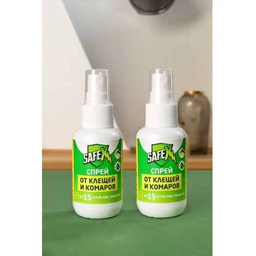 Спрей от клещей и комаров SAFEX 50 мл набор из 2 шт 927₽