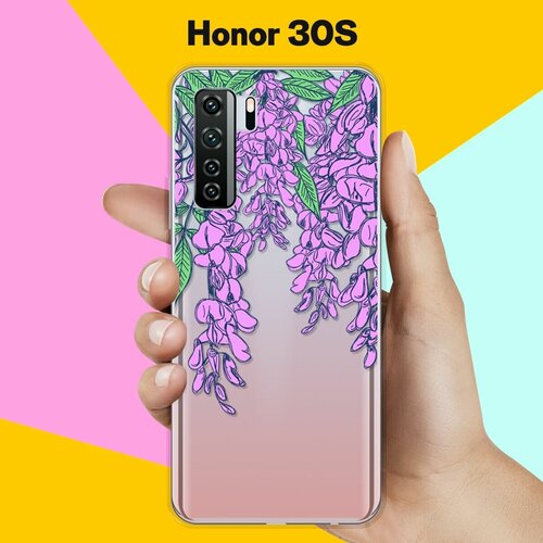 Силиконовый чехол Цветы фиолетовые на Honor 30s силиконовый чехол цветы фиолетовые на honor 30