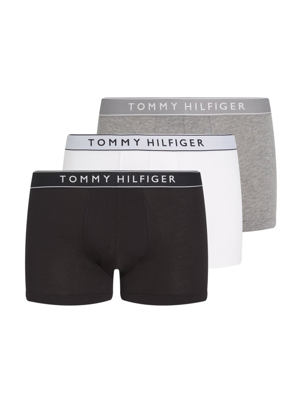 Трусы TOMMY HILFIGER, комплект из 3 шт., размер L, серый/белый/черный