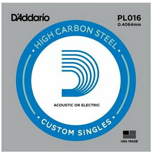 D'ADDARIO PL016 одиночная струна для акустической и электрогитары