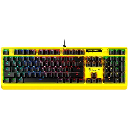 Клавиатура A4Tech Bloody B810RC Punk желтый/черный keyboard mouse a4tech bloody q1100 officeacc