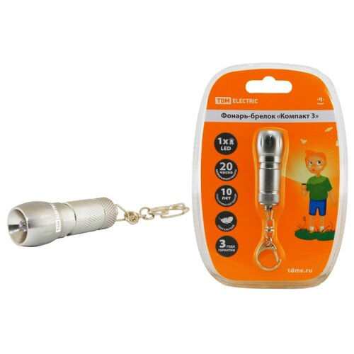 фото Фонарь-брелок "компакт 3", светодиодный 3 лм/вт, бат. 3 *ag13 tdm tdm electric