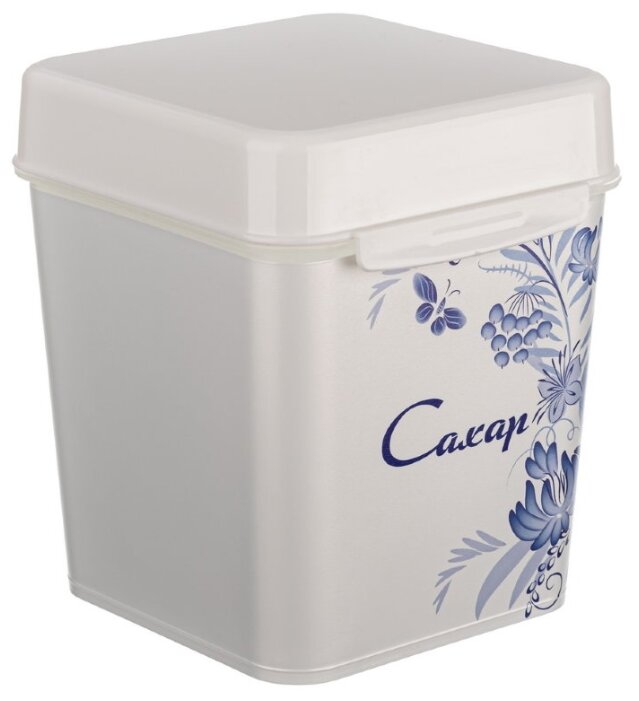 фото Емкость Альтернатива Шале с ложкой, сахар, белый, 1.2 л