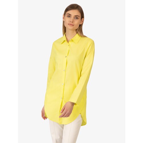Блуза  Apart, повседневный стиль, прилегающий силуэт, длинный рукав, без карманов, однотонная, размер 34, желтый