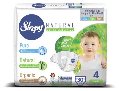 Sleepy подгузники Natural Ultra Sensitive 4 (7-14 кг), 30 шт.