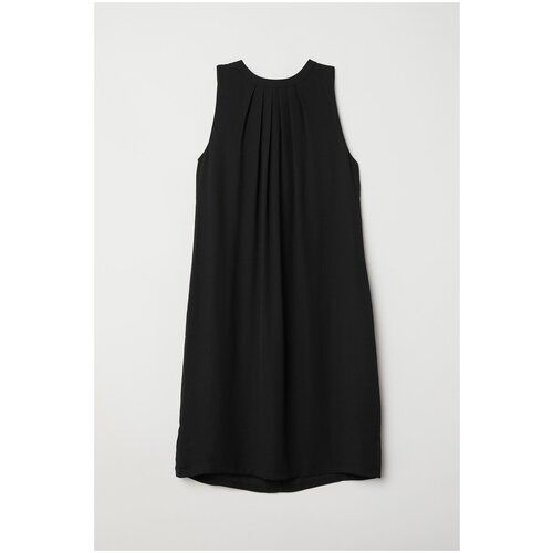 Платье H&M, повседневное, свободный силуэт, мини, размер 6, черный