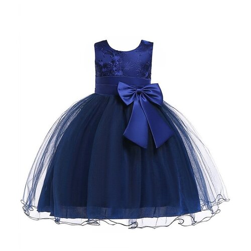 фото Платье hang wing plastic industry, вискоза, нарядное, однотонное, размер 110, синий