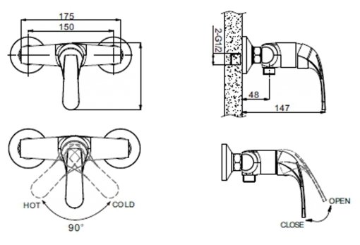 Смеситель для душа Bravat Fit F9135188CP-01-RUS