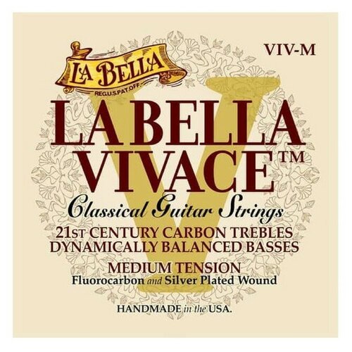 VIV-M Комплект струн для классической гитары, карбон/посеребренные, среднее натяжение, La Bella