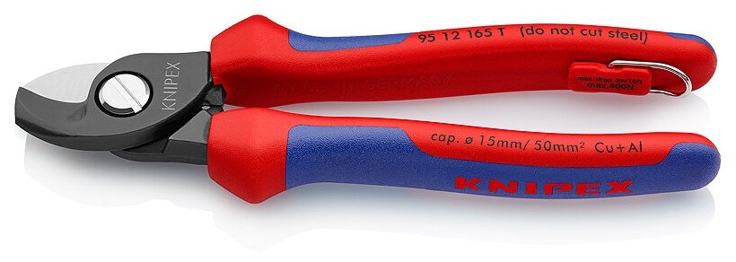 Ножницы для резки кабелей со страховочным креплением KNIPEX KN-9512165T