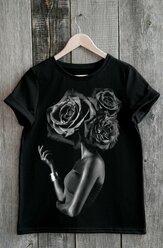 Черная футболка с девушкой Милана 9970, черный, размер: 52