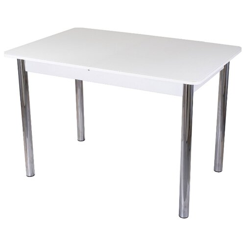 фото Стол кухонный домотека танго пр 02, раскладной, дхш: 110 х 70 см, длина в разложенном виде: 147 см, бл ст-бл белый 02 хром