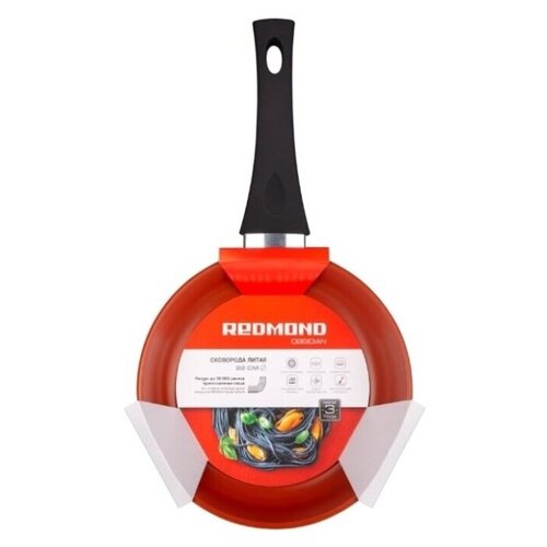 фото Сковорода redmond литая obsidian 22 см с ручкой soft-touch, rfp-a2206