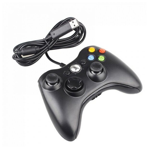 Проводной джойстик для Xbox 360 Wired Controller Black