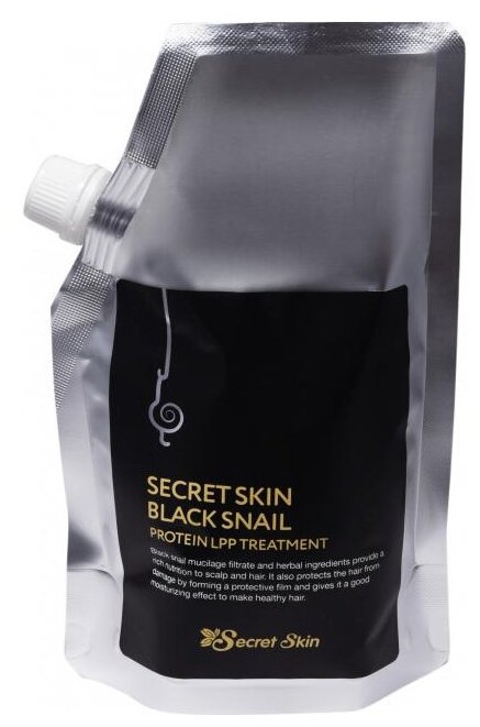 Secret Skin Маска для волос с муцином улитки Black Snail Protein LPP Treatment, 480 мл, дой-пак