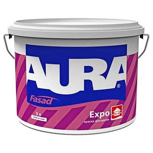 Краска фасадная в/д AURA Expo 9л, арт.4607003910846 краска фасадная в д aura expo 9л арт 4607003910846