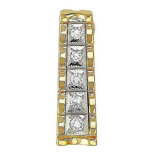 фото Эстет подвеска с фианитами из комбинированного золота 01п162041ж