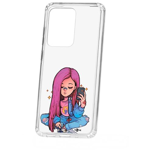 фото Чехол на samsung galaxy s20 ultra kruche print pink hair