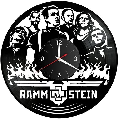 Настенные часы из виниловой пластинки с группой Rammstein