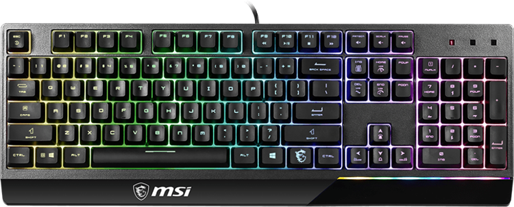 Клавиатра проводная Gaming Keyboard MSI VIGOR GK30 Wired Mechanical-like plunger switches. 6 zones RGB lighting with several lighting effects. Anti-ghosting Capability. Water Resistant (spill-proof) Black (S11-04RU236-CLA)