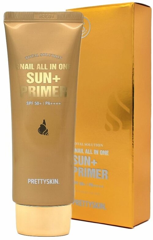Pretty Skin Солнцезащитный крем+праймер PrettySkin с муцином улитки SPF50, 70 г