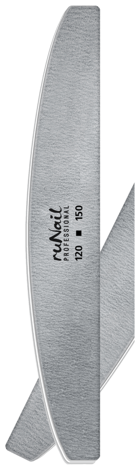 Runail пилка для искусственных ногтей полукруглая, 120/150 грит, 10 шт., серый