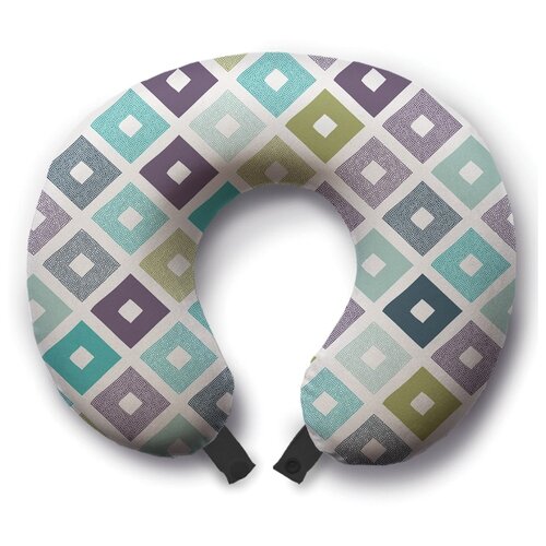фото Подушка для шеи ambesonne необычные квадраты, разноцветный