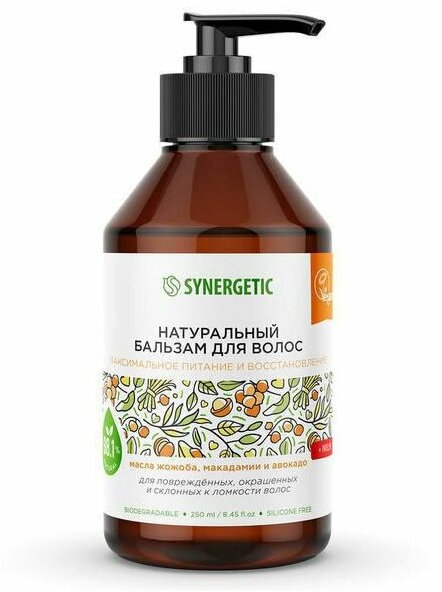 Бальзам для окрашенных волос Synergetic Максимальное питание и восстановление 250ml 4607971452560