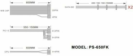 Блок питания 1STPLAYER FK 650W PS-650FK