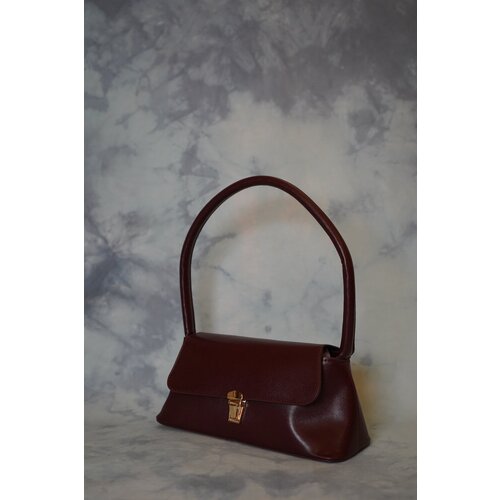 фото Сумка багет gloss cherry винная жесткой формы на плечо муж купил