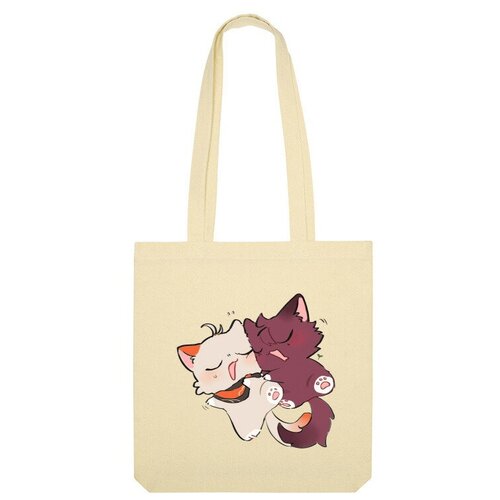 Сумка шоппер Us Basic, бежевый сумка котики кадзука и хэйдзо оранжевый