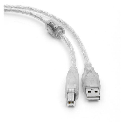Кабель Cablexpert USB 2.0 Pro AM/BM, 3м, экран прозрачный CCF-USB2-AMBM-TR-10 16205171 комплект 5 штук кабель usb a 2 0 usb b м м 3 м фер cablexpert чер ccf usb2 ambm 10