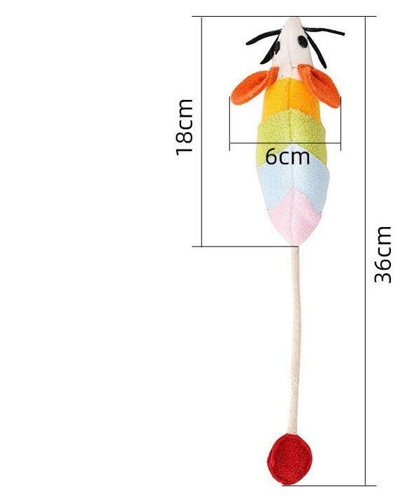 Радужная мышка для кошек с мятой, шуршащая и отсеками для корма - фотография № 3