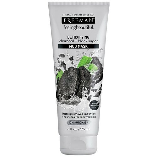 Грязевая маска с углем и черным сахаром Freeman Charcoal  & Black Sugar Detoxifying Mud Mask 175 мл