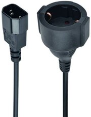 Кабель питания Cablexpert PC-SFC14M-01, 15 см, C14 - евророзетка , 3*0.75 mm2, 10A