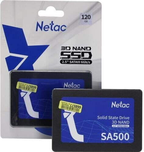 Внутренний SSD Netac 120GB SA500, SATA-III, R/W - 500/400 MB/s, 2.5", 3D NAND - фотография № 3