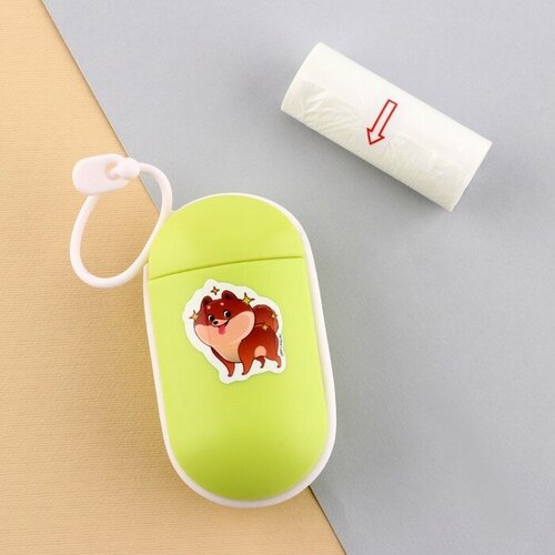 Контейнер с пакетами для уборки за собакой Чистюля цвет зелёный 570₽