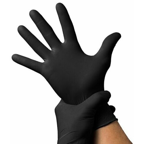Перчатки нитриловые неопудренные черные, 3 упаковки benovy перчатки нитриловые черные неопудренные 3 6гр m 100 шт