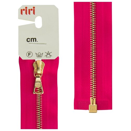 фото Молния металл, gold, разъёмная 1 замок, на атласной тесьме, 4 мм, 65 см, цвет 9407, малиновый riri