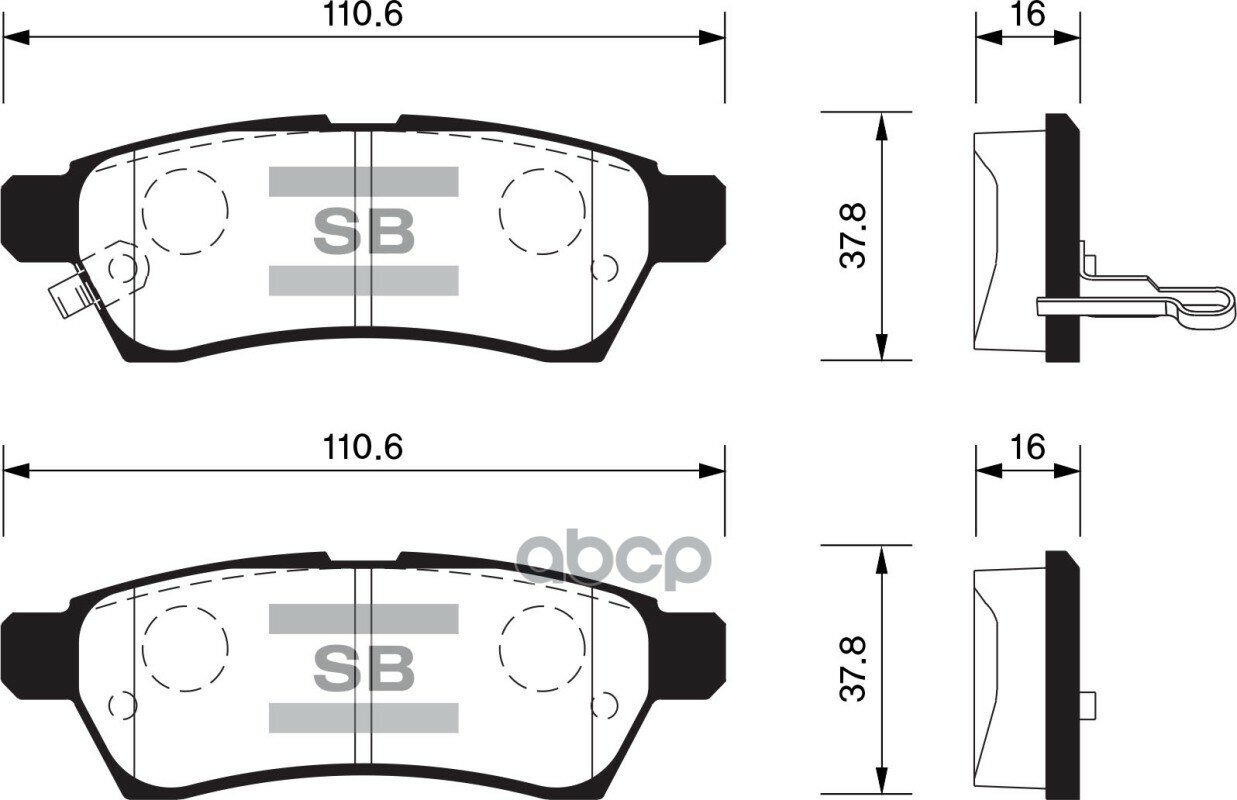 Колодки Тормозные Задние Sangsin brake арт. SP1513