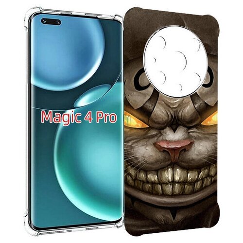 Чехол MyPads злой котик с желтыми глазами для Honor Magic4 Pro / Magic4 Ultimate задняя-панель-накладка-бампер