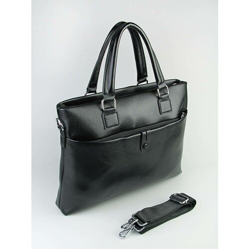 Сумка мессенджер HIDEON, фактура зернистая, черный